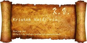 Kristek Valéria névjegykártya
